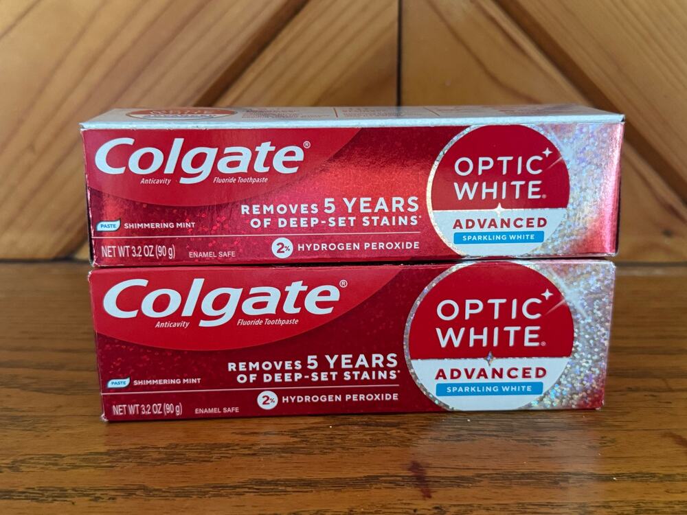 NWT Colgate Optic White Advanced Sparkling White Toothpaste 2 Pack (Retail $14)